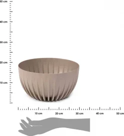 Donica Stripped ECO coffee latte 30xh16 cm * HowHomely Outlet