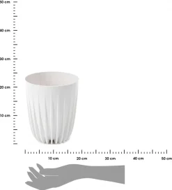 Donica Stripped ECO recykling biała 19xh23 cm * HowHomely New