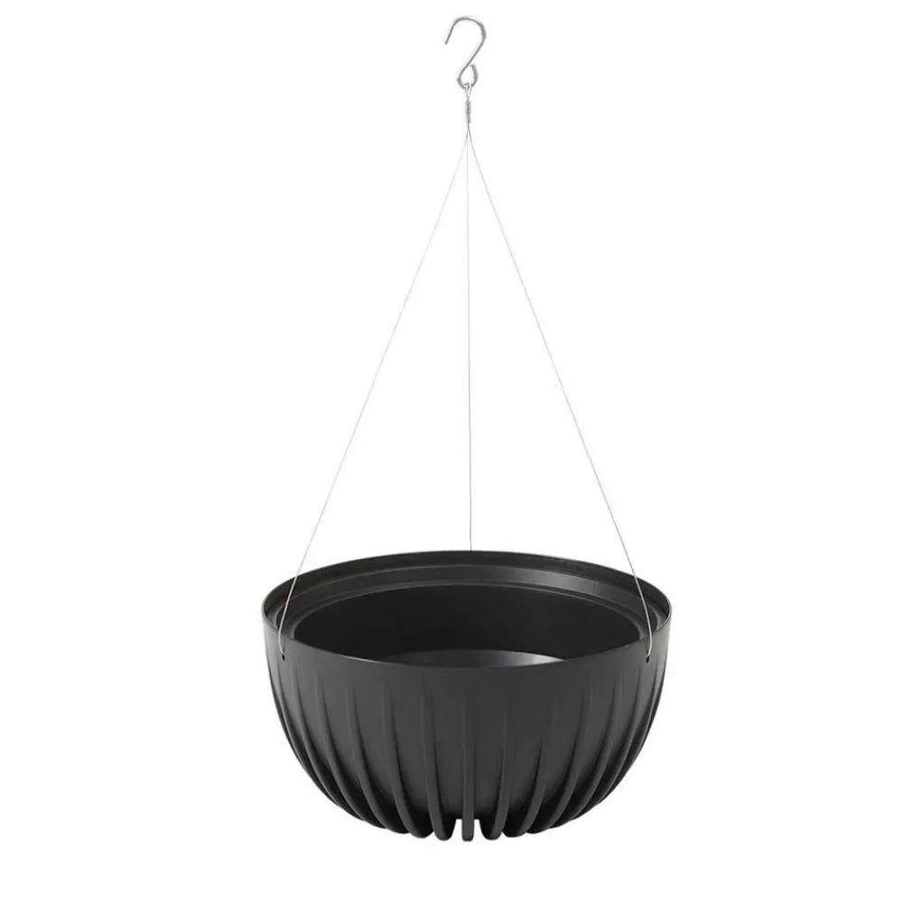 Donica Stripped ECO recykling wisząca czarna 24xh14 cm * HowHomely Hot