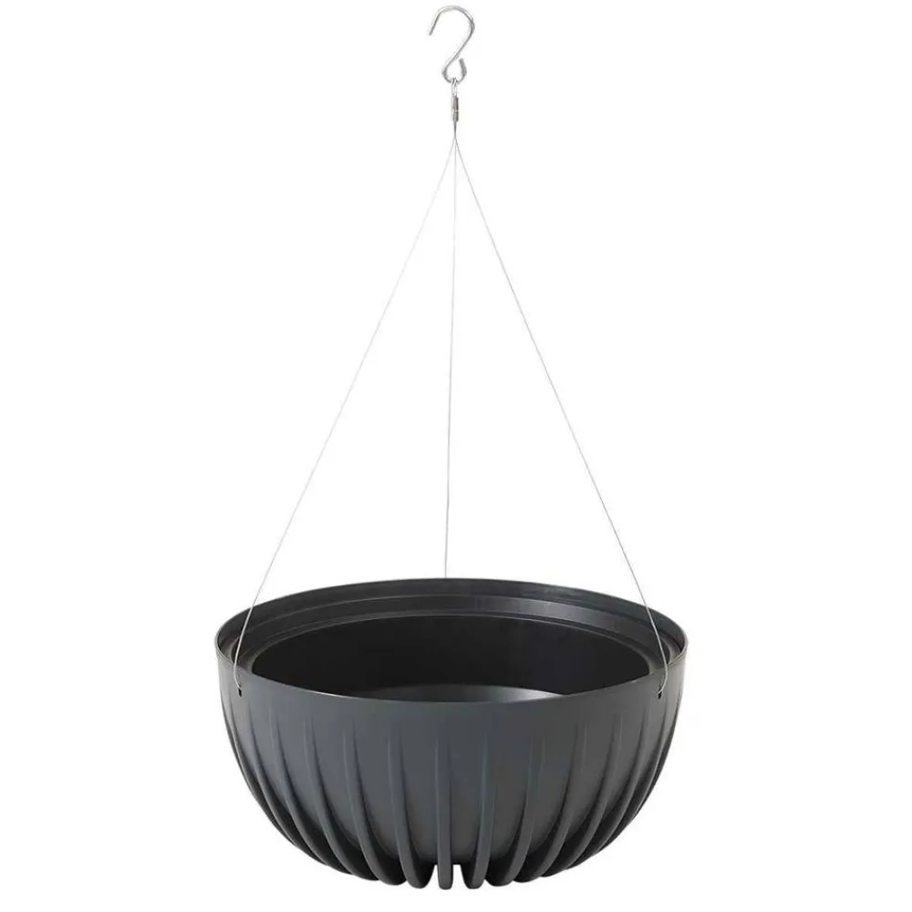 Donica Stripped ECO recykling wisząca antracytowa 30xh16 cm * HowHomely Outlet