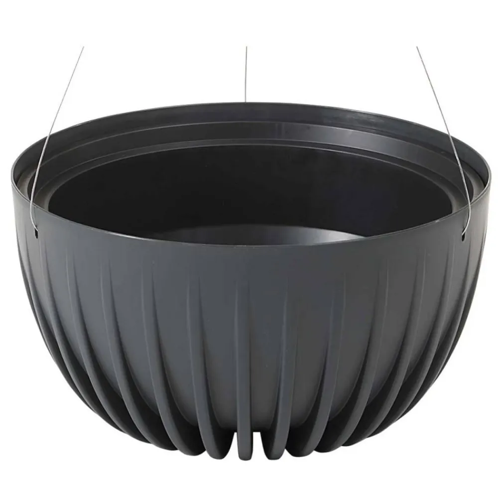 Donica Stripped ECO recykling wisząca antracytowa 24xh14 cm * HowHomely Online