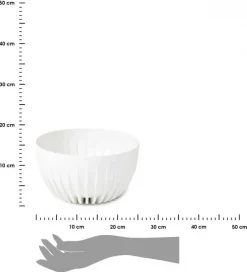 Donica Stripped ECO recykling biała 24xh14 cm * HowHomely Clearance