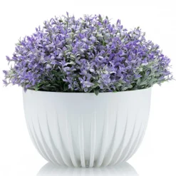 Donica Stripped ECO recykling biała 24xh14 cm * HowHomely Clearance