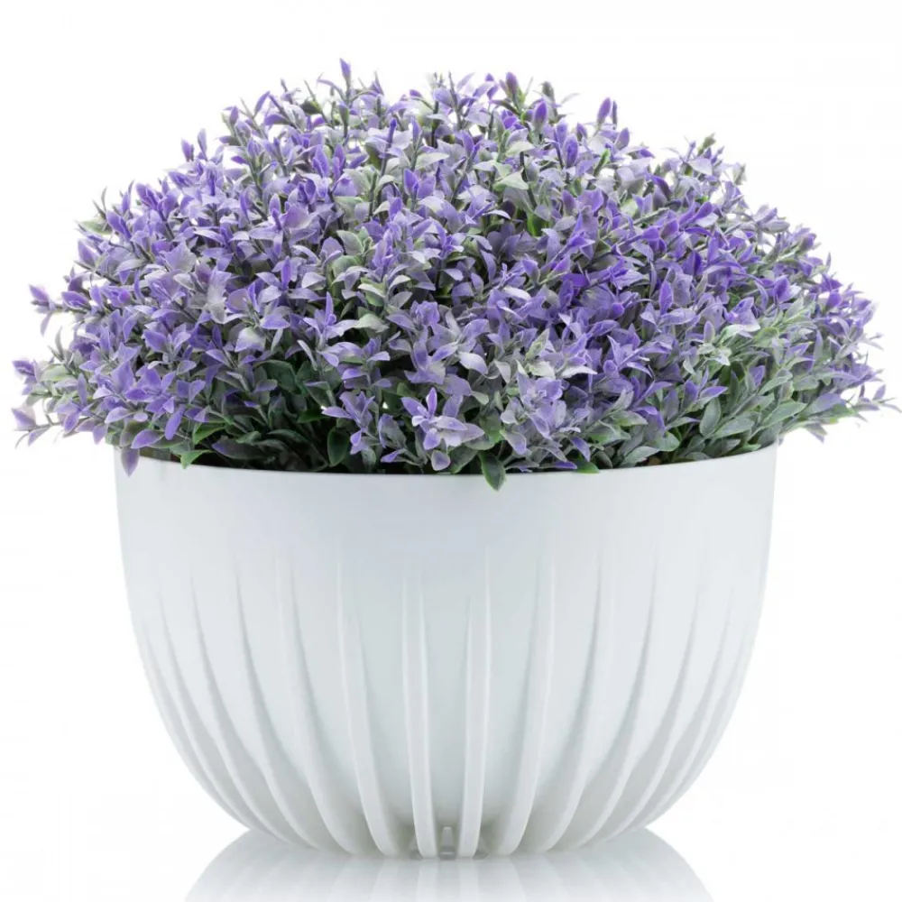 Donica Stripped ECO recykling biała 24xh14 cm * HowHomely Clearance