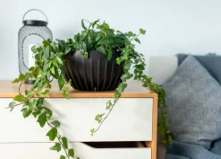 Donica Stripped ECO recykling czarna 30xh16 cm * HowHomely