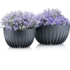 Donica Stripped ECO recykling antracytowa 24xh14 cm * HowHomely Outlet