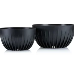 Donica Stripped ECO recykling czarna 24xh14 cm * HowHomely