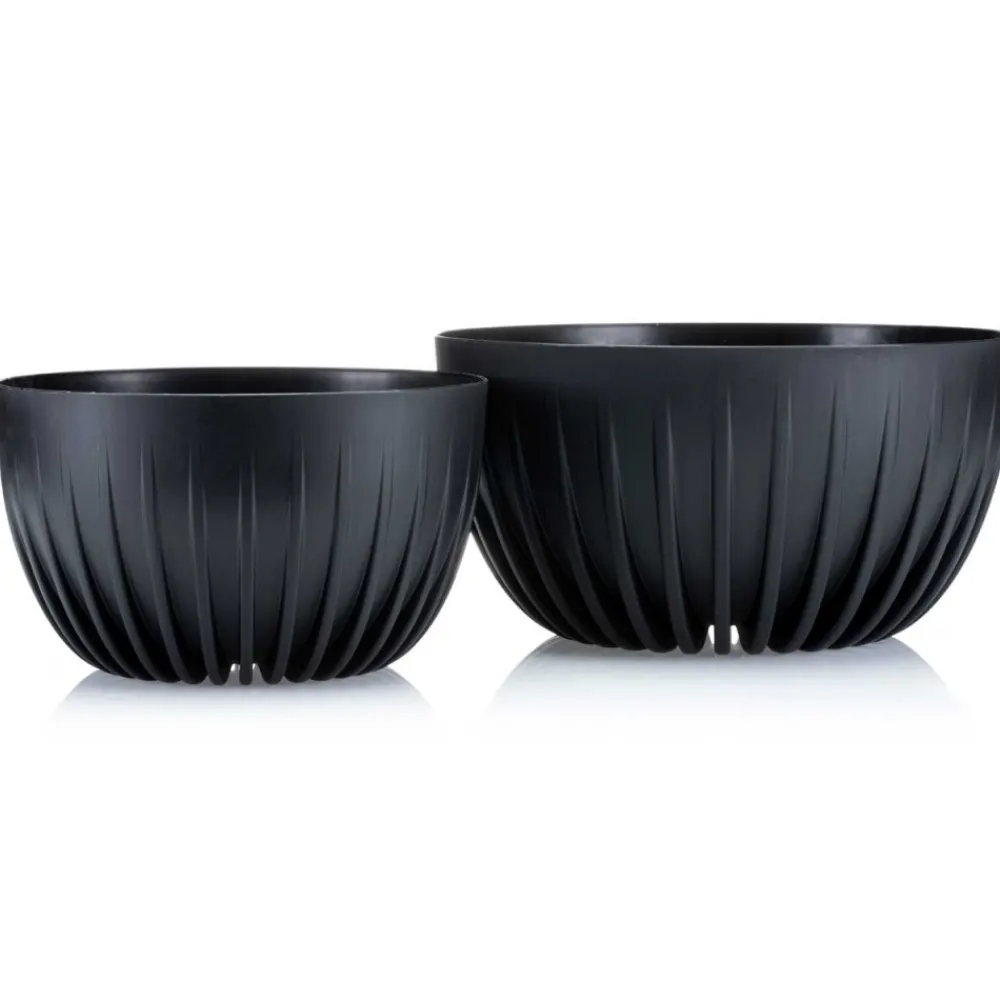 Donica Stripped ECO recykling czarna 24xh14 cm * HowHomely