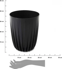 Donica Stripped ECO recykling czarna 30xh36 cm * HowHomely