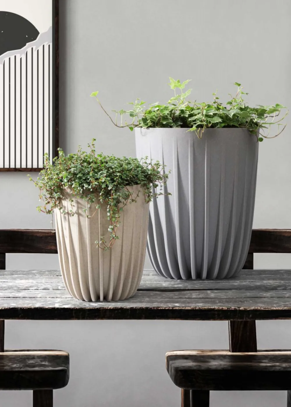 Donica Stripped ECO recykling antracytowa 30xh36 cm * HowHomely Online