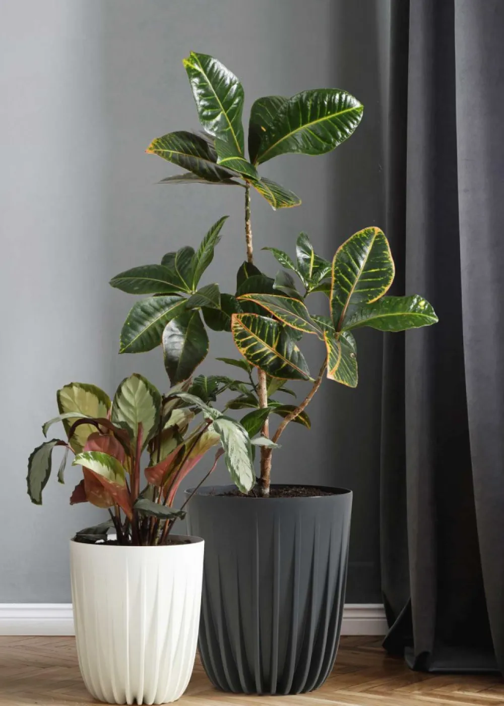 Donica Stripped ECO recykling antracytowa 30xh36 cm * HowHomely Online