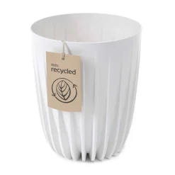Donica Stripped ECO recykling biała 25xh30 cm * HowHomely Discount