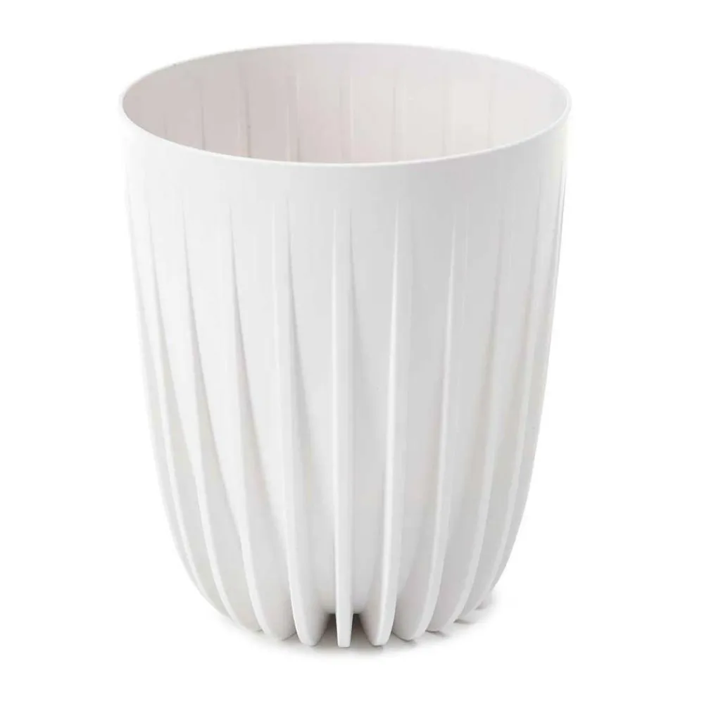Donica Stripped ECO recykling biała 25xh30 cm * HowHomely Discount