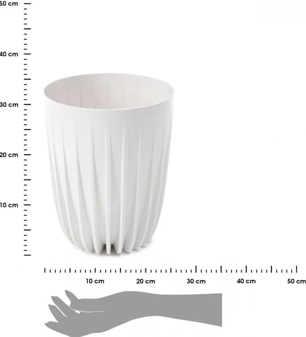 Donica Stripped ECO recykling biała 25xh30 cm * HowHomely Discount