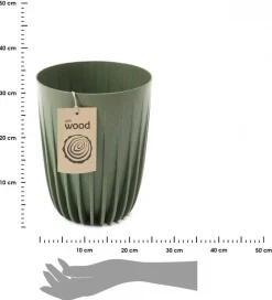 Donica Stripped ECO wood zielona 25xh30 cm * HowHomely Best