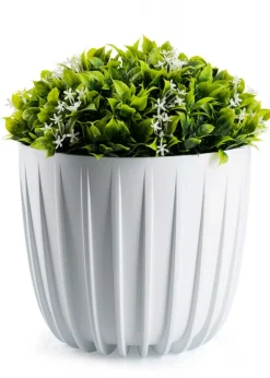 Donica Stripped niska biała 24xh21 cm * HowHomely Discount