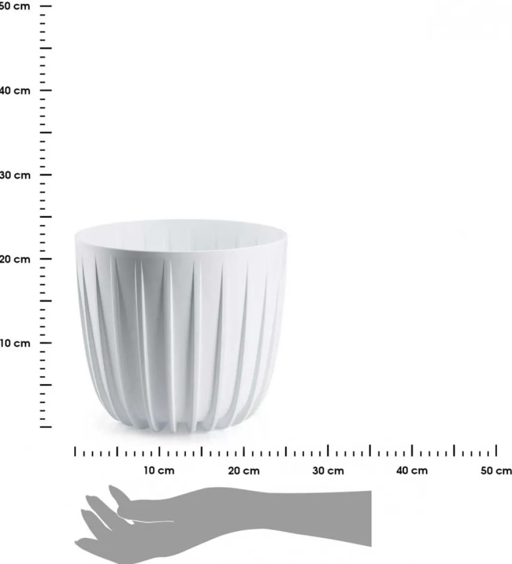 Donica Stripped niska biała 24xh21 cm * HowHomely Discount
