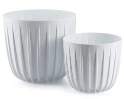 Donica Stripped niska biała 24xh21 cm * HowHomely Discount