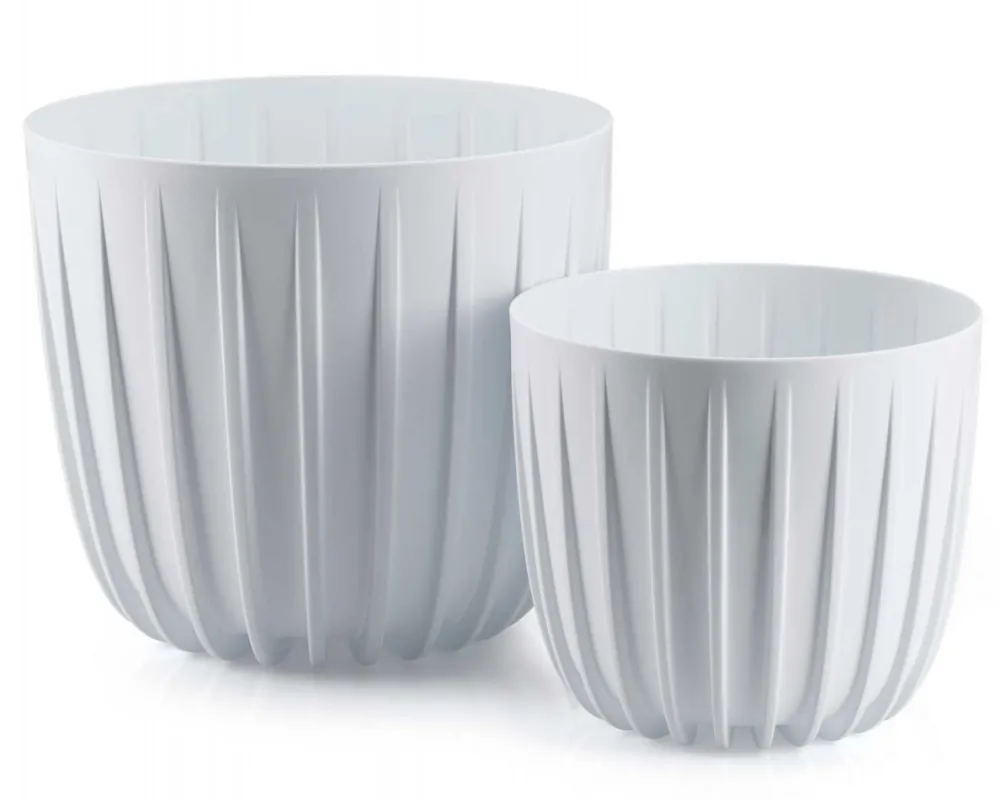 Donica Stripped niska biała 24xh21 cm * HowHomely Discount