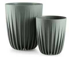 Donica Stripped recykling szarozielona h30x25 cm * HowHomely Sale