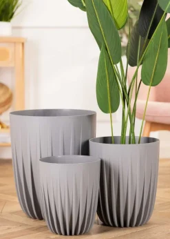 Donica Stripped szara h30x25 cm * HowHomely Discount