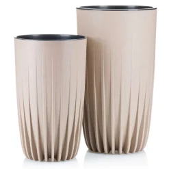Donica Stripped Wysoka ECO coffee latte 30xh51 cm * HowHomely New