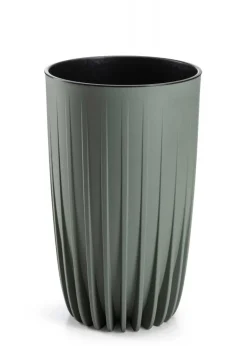 Donica Stripped Wysoka recykling szarozielona 25xh42 cm * HowHomely New