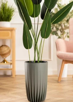 Donica Stripped Wysoka recykling szarozielona 25xh42 cm * HowHomely New