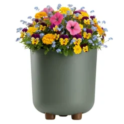 Donica TERRA na nóżkach recykling szarozielona h21x19,3 cm * HowHomely Clearance