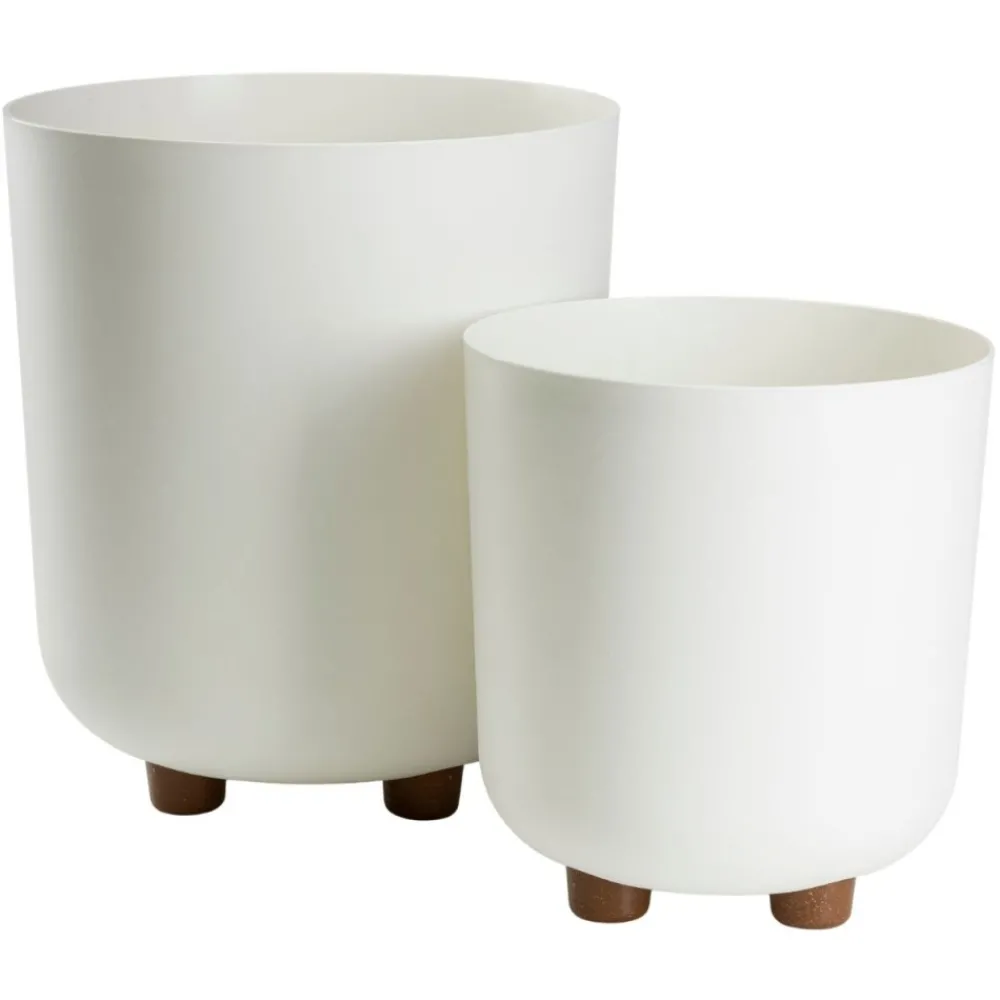 Donica TERRA na nóżkach recykling kremowa h21x19,3 cm * HowHomely Outlet