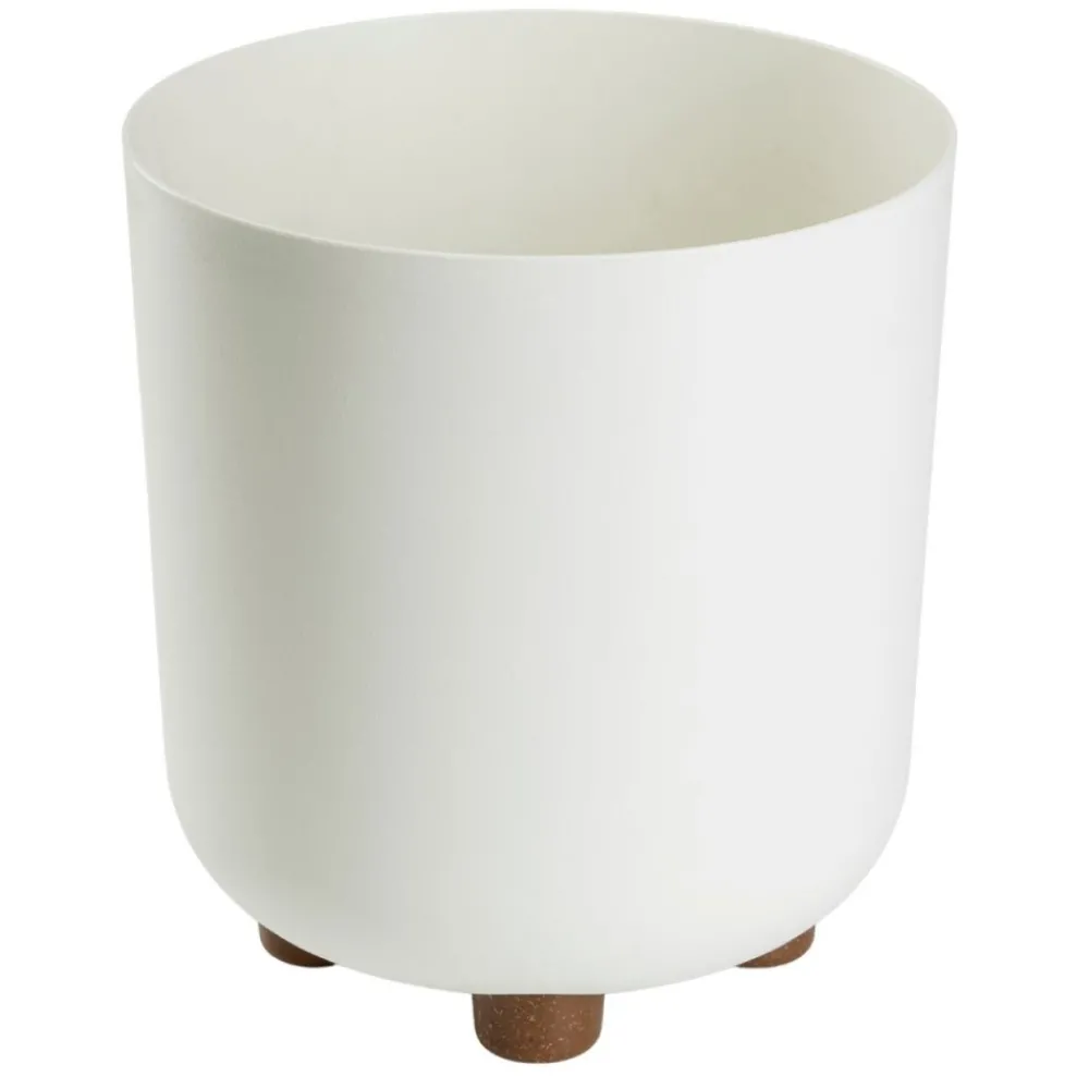 Donica TERRA na nóżkach recykling kremowa h21x19,3 cm * HowHomely Outlet