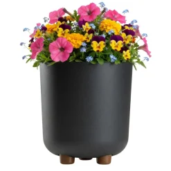 Donica TERRA na nóżkach recykling antracyt h21x19,3 cm * HowHomely Best