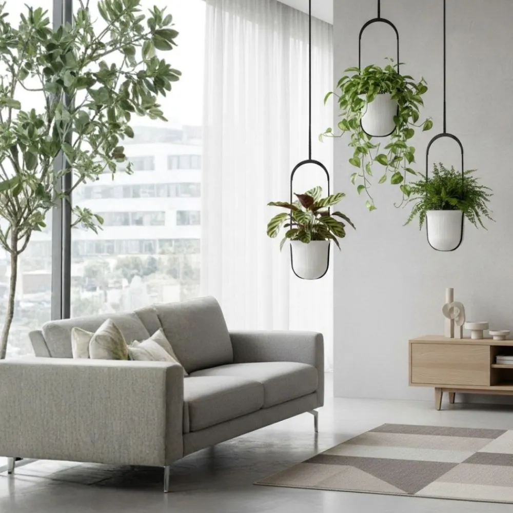 Donica wisząca AERA HANG recykling kremowa 17,9 cm * HowHomely Sale