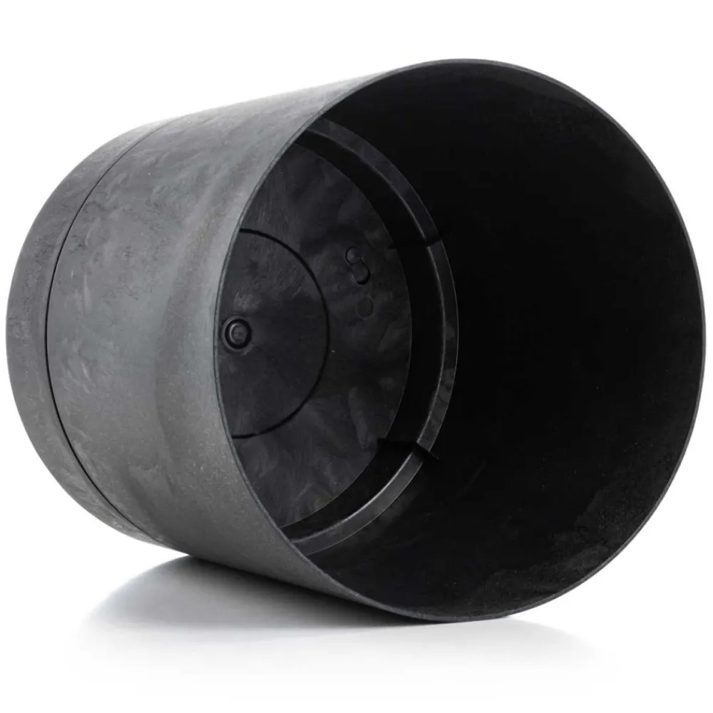 Donica z podstawką Azalea recykling czarny beton 17,5 cm * HowHomely Hot