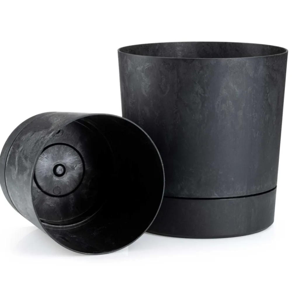 Donica z podstawką Azalea recykling czarny beton 35 cm * HowHomely Discount