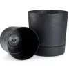 Donica z podstawką Azalea recykling czarny beton 22 cm * HowHomely