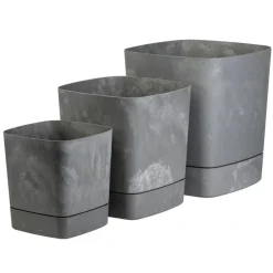 Donica z podstawką CUBI recykling szary beton 25x25 cm * HowHomely Clearance