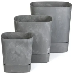 Donica z podstawką CUBI recykling szary beton 19x19 cm * HowHomely Best