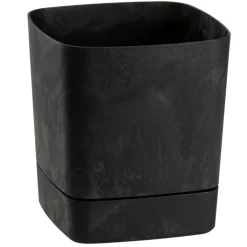 Donica z podstawką CUBI recykling czarny beton 19x19 cm * HowHomely Best