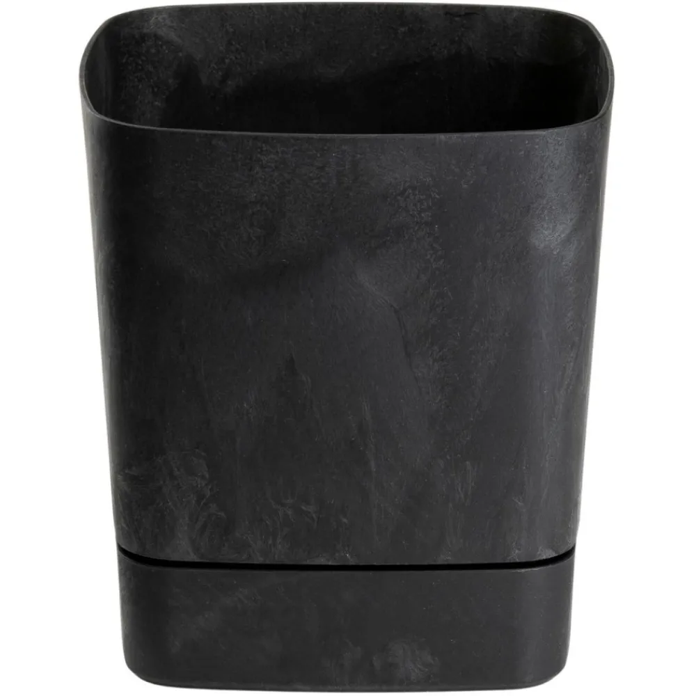 Donica z podstawką CUBI recykling czarny beton 19x19 cm * HowHomely Best