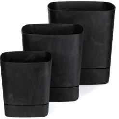 Donica z podstawką CUBI recykling czarny beton 16x16 cm * HowHomely Sale
