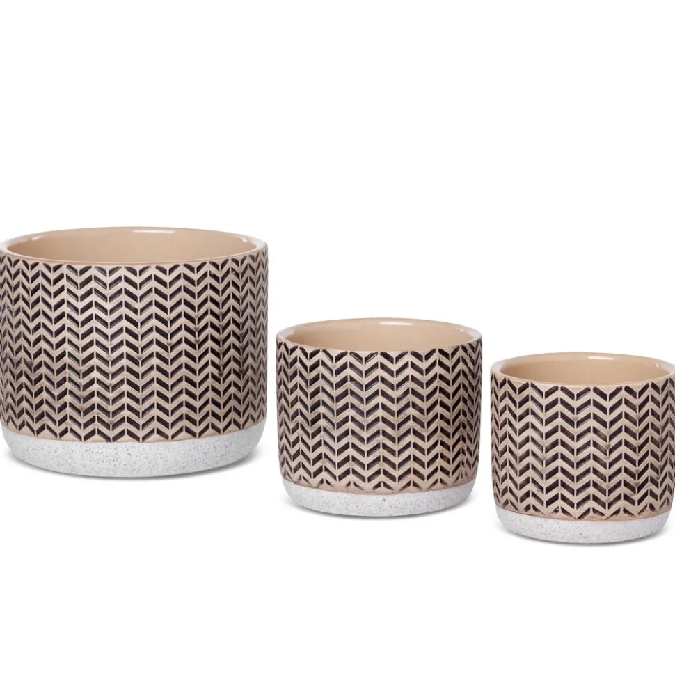 Doniczka ceramiczna KERI 12 cm geometryczna