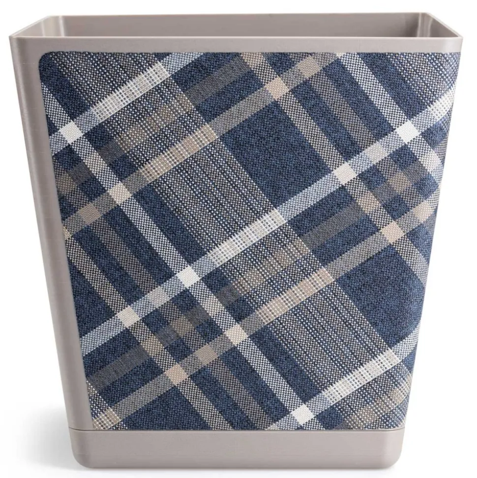 Doniczka Pilea Texelle taupe wzór 1 krata h30x30 cm