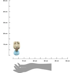 Doniczka w kształcie głowy z zamkniętymi oczami h21 cm