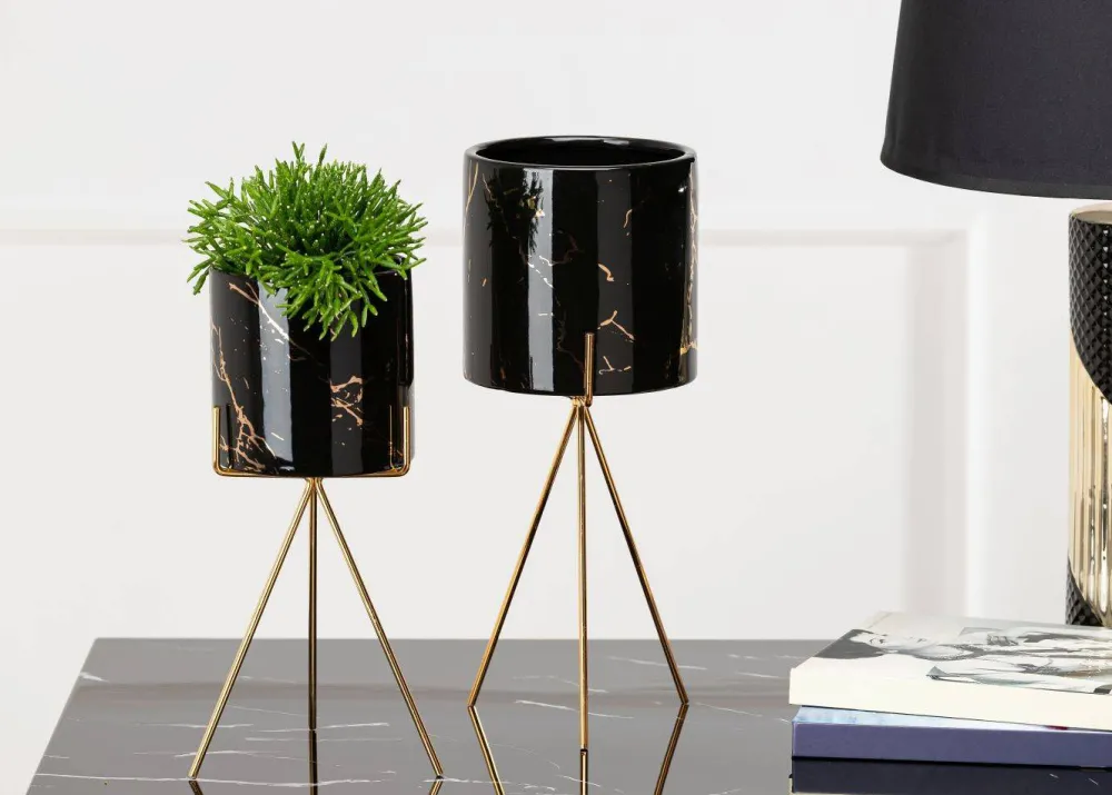 Doniczka Emma Black 32 cm * HowHomely Discount