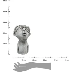 Doniczka głowa z cementu szara h16 cm * Exner GmbH Discount