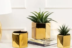 Doniczka Mia Gold 12 cm * HowHomely Clearance