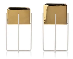 Doniczka Mizu Gold White 23 cm * HowHomely Sale