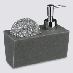 Dozownik kuchenny z gąbką Szary 170 ml