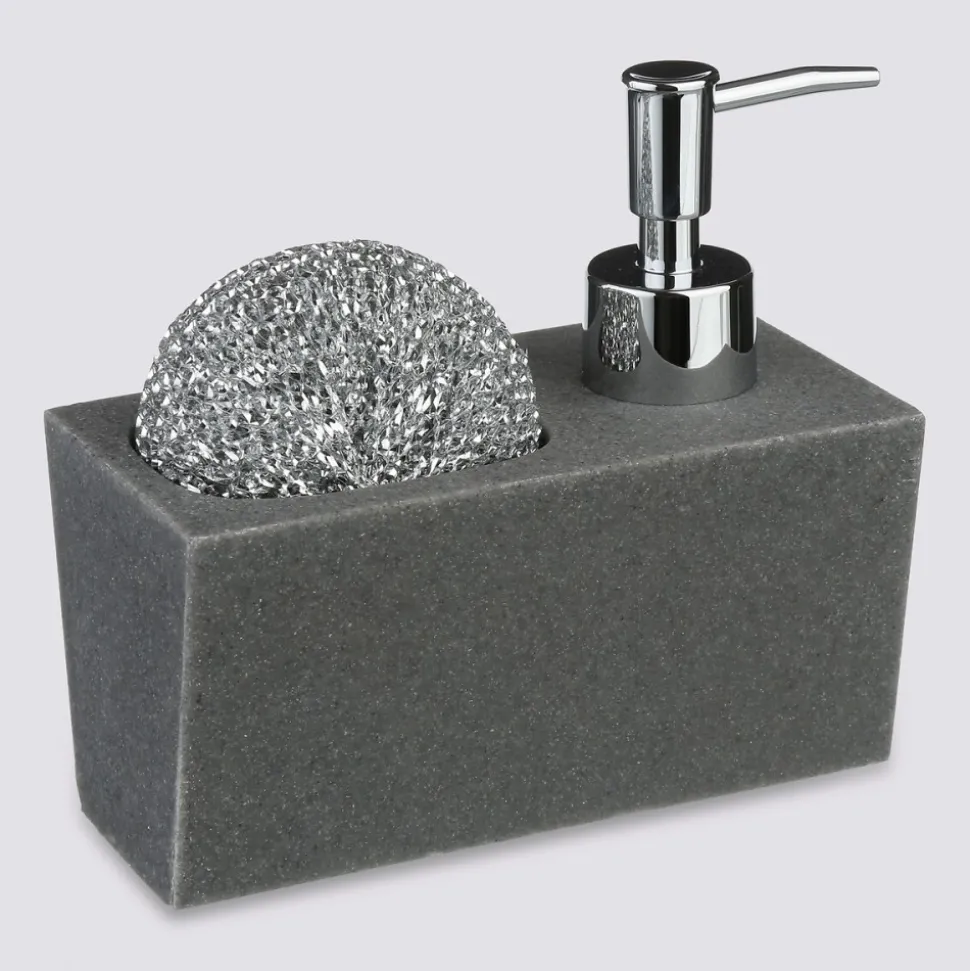 Dozownik kuchenny z gąbką Szary 170 ml